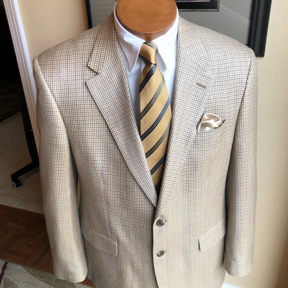 Ralph Lauren CHAPS All Silk Houndstooth Jacket Size 42L - Picture 5 of 14